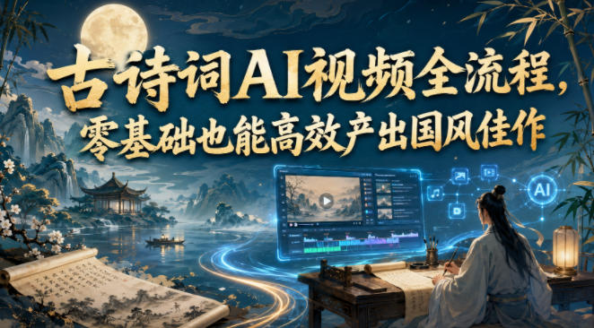 古诗词AI视频全流程，零基础也能高效产出国风佳作-云创网