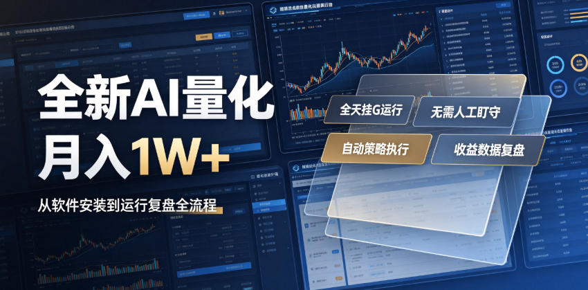 全新AI量化月入1W+，一台电脑全天挂G运行，不用盯不用操作，懒人专属副业！【揭秘】-云创网