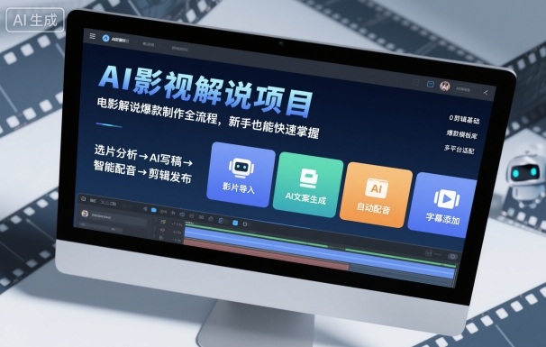 AI影视解说项目，电影解说爆款制作全流程，新手也能快速掌握-云创网