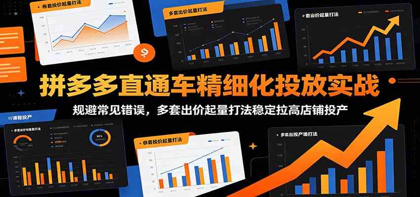 拼多多直通车精细化投放实战：规避常见错误，多套出价起量打法稳定拉高店铺投产-云创网