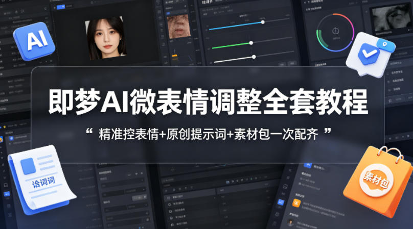 即梦AI微表情调整全套教程，精准控表情+原创提示词+素材包一次配齐-云创网