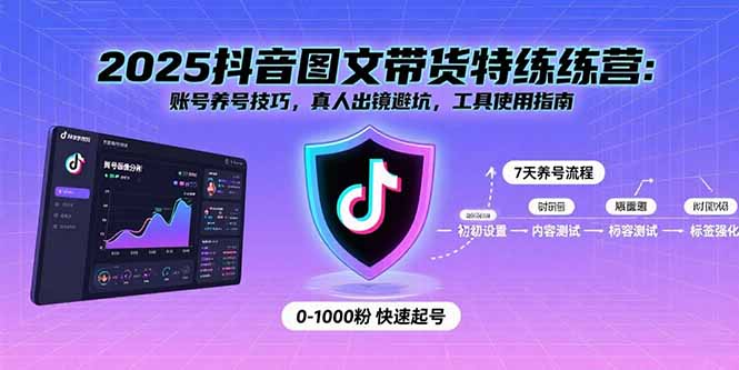 2025抖音图文带货特练营：账号养号技巧，真人出镜避坑，工具使用指南-云创网