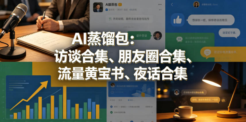 AI蒸馏包：访谈合集、朋友圈合集、流量黄宝书、夜话合集【文档】-云创网