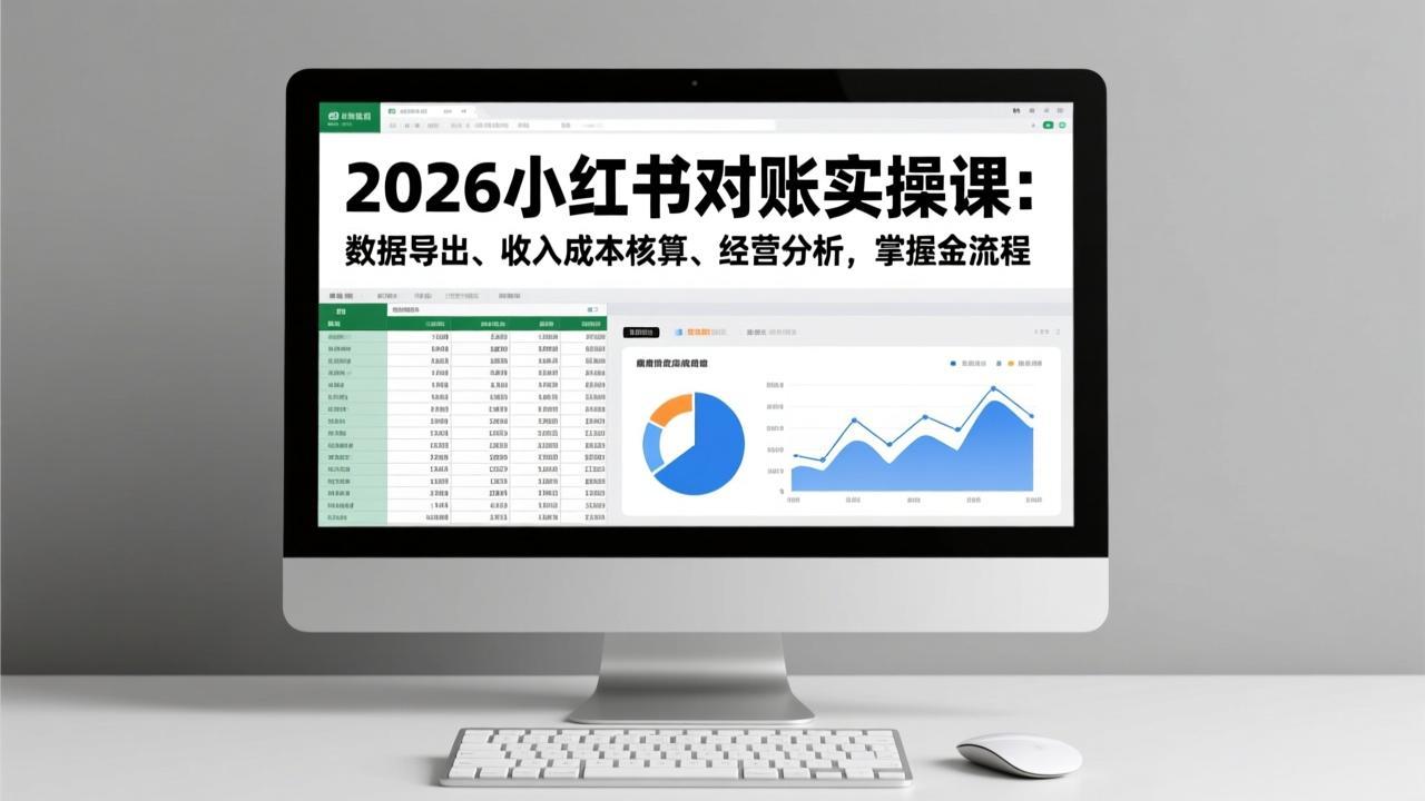 2026小红书对账实操课：数据导出、收入成本核算、经营分析，掌握全流程-云创网