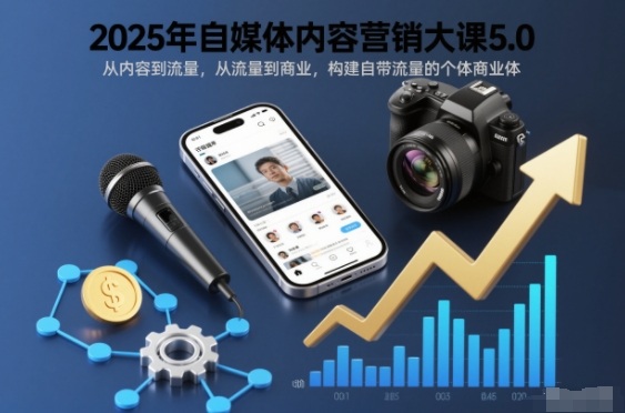 2025年自媒体内容营销大课5.0，从内容到流量，从流量到商业，构建自带流量的个体商业体-云创网