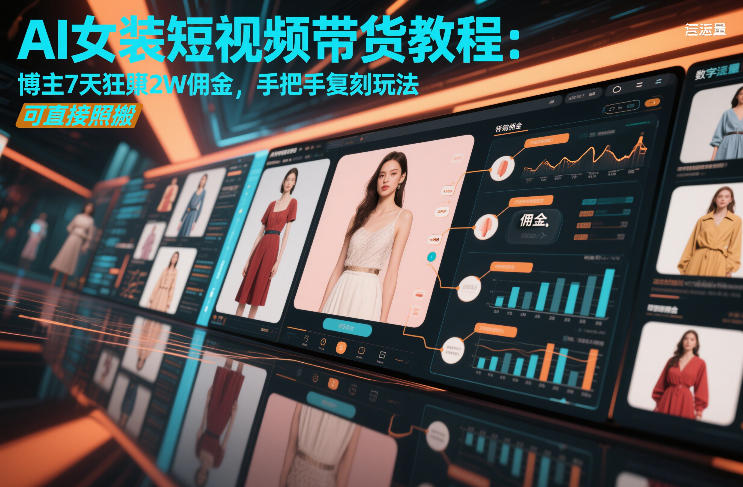 AI女装短视频带货教程：博主7天狂賺2W佣金，手把手复刻玩法，可直接照搬-云创网