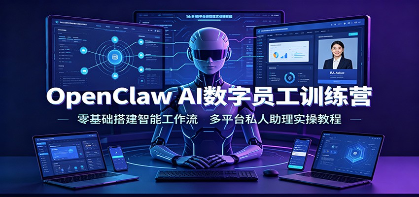 OpenClaw AI数字员工训练营：零基础搭建智能工作流，多平台私人助理实操教程-云创网