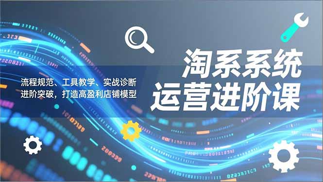 淘系系统运营进阶课2.0，流程规范、工具教学、实战诊断，进阶突破，打造高盈利店铺模型-云创网