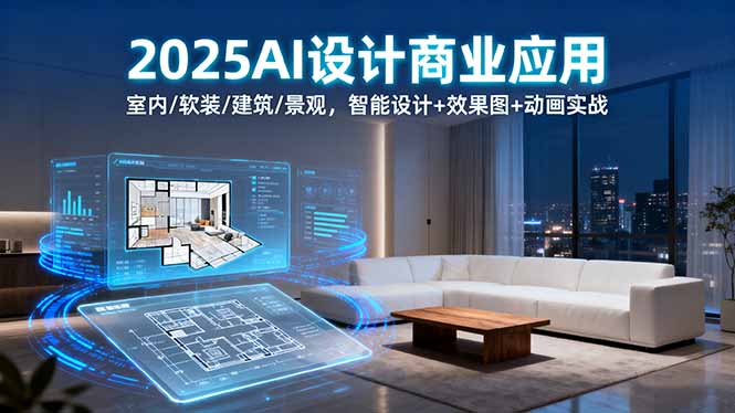 2025AI设计商业应用：室内/软装/建筑/景观，智能设计+效果图+动画实战-云创网