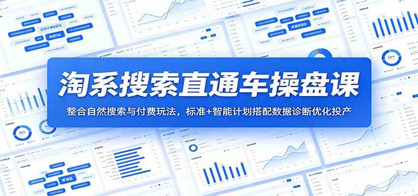 淘系搜索直通车操盘课：整合自然搜索与付费玩法，标准+智能计划搭配数据诊断优化投产-云创网
