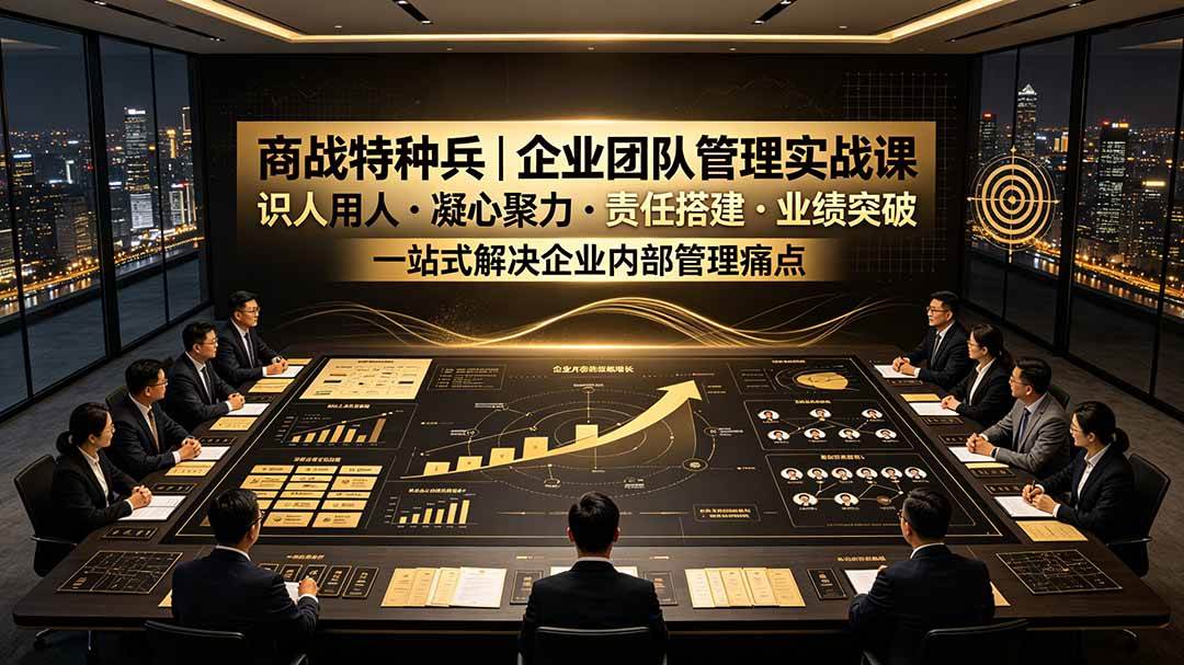 （19534期）商战特种兵｜企业团队管理实战课：识人用人｜凝心聚力｜责任搭建｜业绩突破，一站式解决企业内部管理痛点-云创网