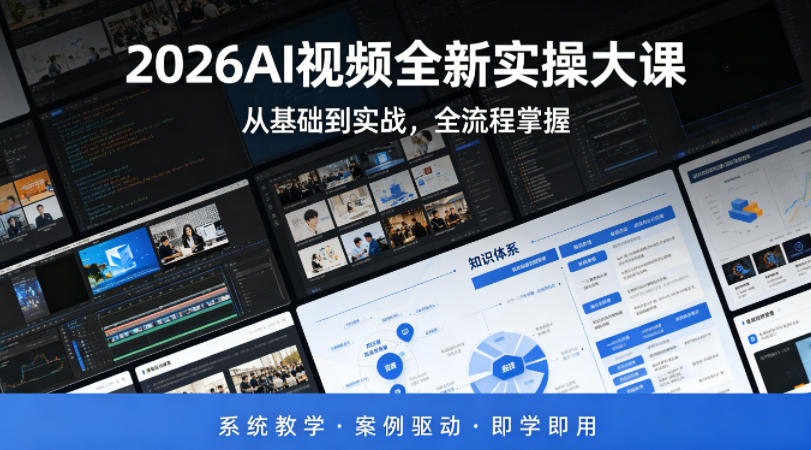 2026AI视频全新实操大课，从基础到实战，全流程掌握，系统教学·案例驱动·即学即用-云创网