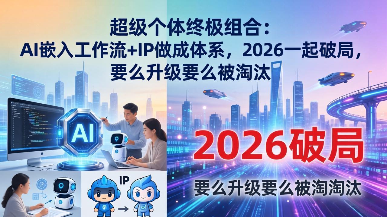 超级个体终极组合：AI嵌入工作流+IP做成体系，2026一起破局，要么升级要么被淘汰-云创网