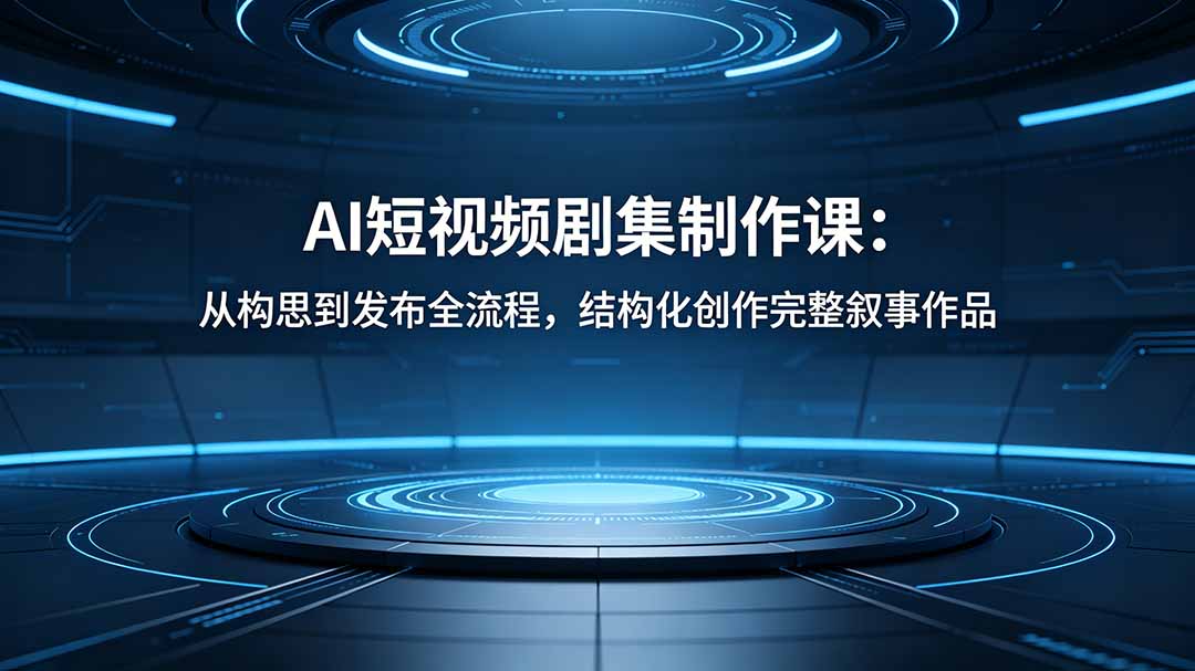 AI短视频剧集制作课：从构思到发布全流程，结构化创作完整叙事作品-云创网