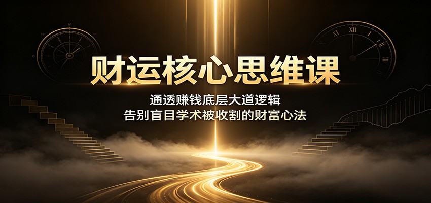 财运核心思维课：通透赚钱底层大道逻辑，告别盲目学术被收割的财富心法-云创网