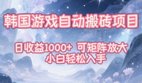 韩国游戏自动搬砖项目，日收益1k+，可矩阵放大，小白轻松入手【揭秘】-云创网