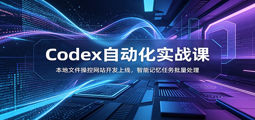 Codex自动化实战课：本地文件操控网站开发上线，智能记忆任务批量处理-云创网