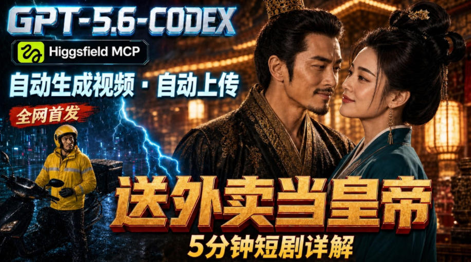 GPT-5.6 Codex+Higgsfield MCP：一条指令生成5分钟短剧并自动上传YouTube（油管）-云创网