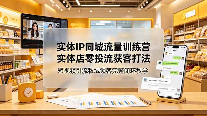 （18999期）实体IP同城流量训练营：实体店零投流获客打法，短视频引流私域锁客完整闭环教学-云创网