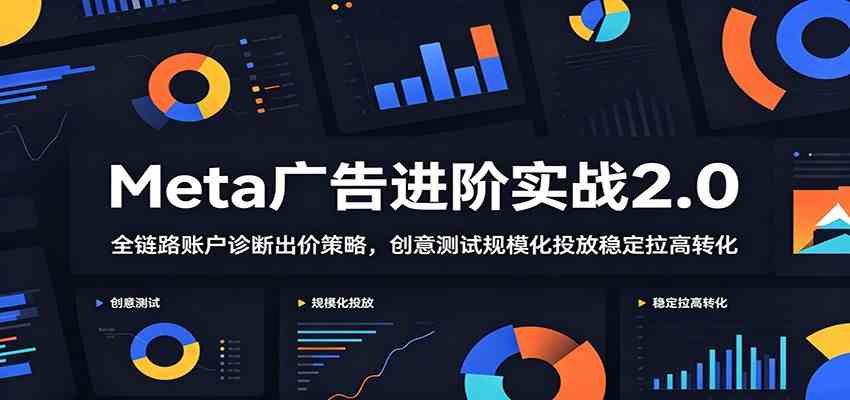 Meta广告进阶实战2.0：全链路账户诊断出价策略，创意测试规模化投放稳定拉高转化-云创网