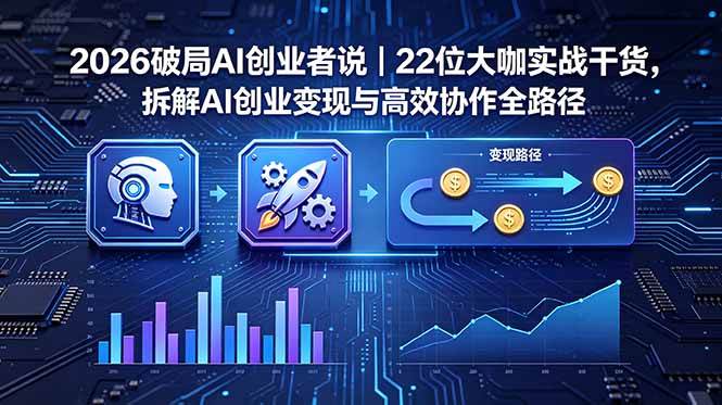 （18628期）2026 破局 AI 创业者说｜22 位大咖实战干货，拆解 AI 创业变现与高效协作全路径-云创网