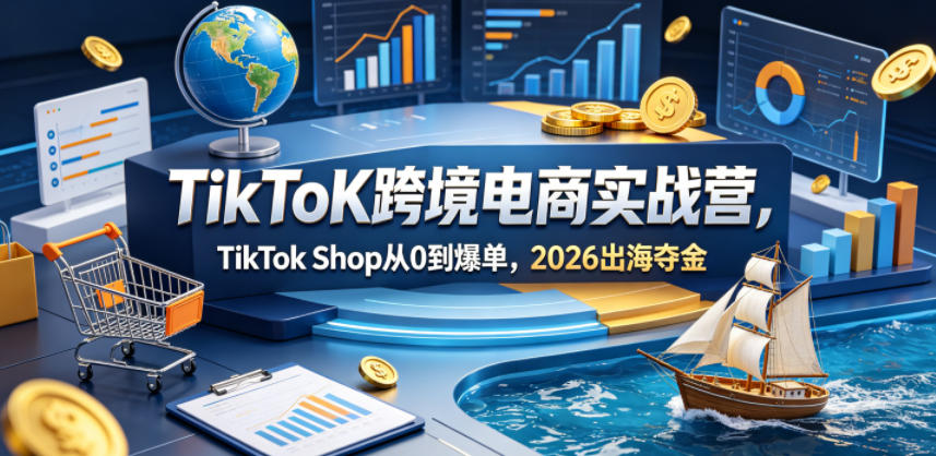 TikToK跨境电商实战营，TikTok Shop从0到爆单，2026出海夺金-云创网