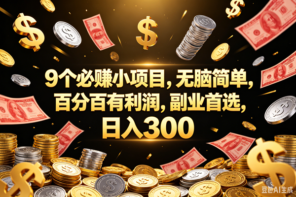 （18881期）9个必赚的小项目，百分百赚元子，无脑简单，副业首选，日入300+-云创网