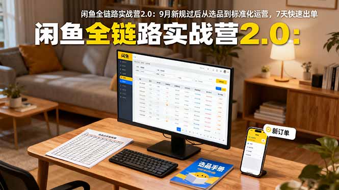 闲鱼全链路实战营2.0：9月新规过后从选品到标准化运营，7天快速出单-云创网
