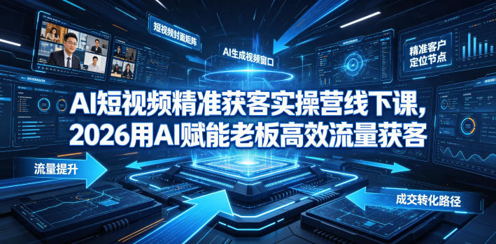 AI短视频精准获客实操营6月10-14号线下课，2026用AI赋能老板高效流量获客-云创网