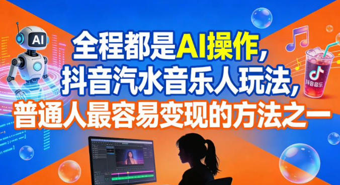 全程都是AI操作，抖音汽水音乐人玩法，普通人最容易变现的方法之一-云创网