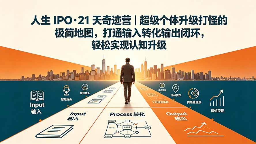 （19532期）人生 IPO-21 天奇迹营｜超级个体升级打怪的极简地图，打通输入转化输出闭环，轻松实现认知升级-云创网