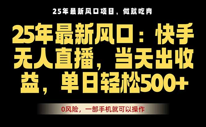 25年最新无人直播玩法，当天秒出单，一部手机就可操作-云创网