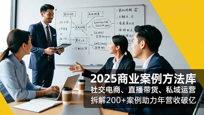 2025商业案例方法库，社交电商、直播带货、私域运营，拆解200+案例助力年营收破亿-云创网