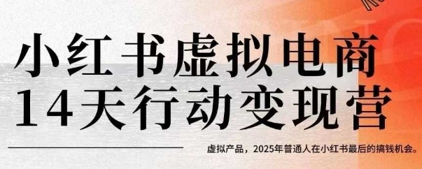 小红书虚拟电商14天变现训练营，虚拟产品，2025年普通人在小红书最后的搞钱机会(更新)-云创网