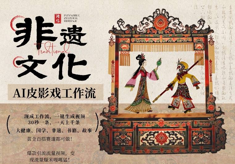 AI一键生成民俗文化非遗皮影戏视频，一刀不剪无需剪辑，30S一条，一天上百条，流量财富嘎嘎猛-云创网
