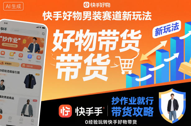 快手好物男装赛道新玩法，抄作业就行，0经验玩转快手好物带货-云创网
