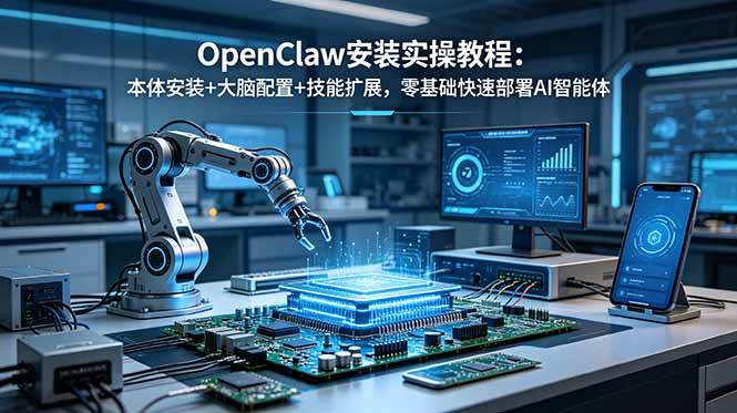 （18982期）OpenClaw安装实操教程：本体安装+大脑配置+技能扩展，零基础快速部署AI智能体-云创网