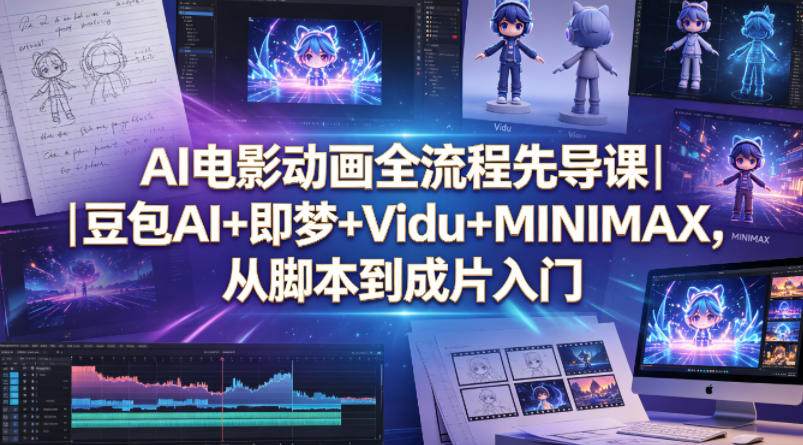 AI电影动画全流程先导课｜豆包AI+即梦+Vidu+MINIMAX，从脚本到成片入门-云创网