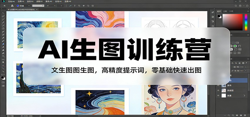 AI生图训练营：文生图图生图，高精度提示词，零基础快速出图-云创网
