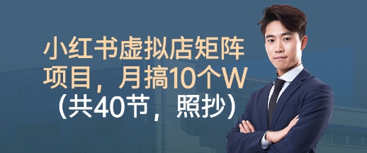 小红书虚拟店矩阵项目，照抄照做，月搞1W+(共40节)-云创网