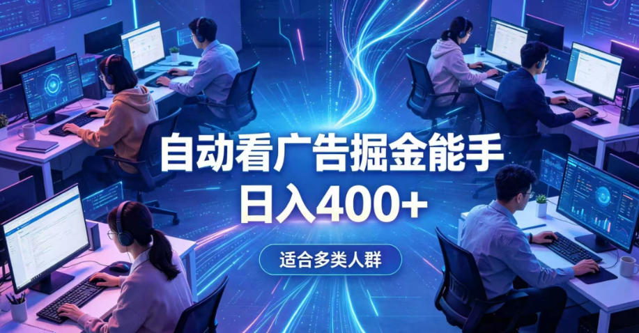 全脚本0基础自动看广告，单日收益400+，别再找高门槛副业，项目简单上手，收益看得见，没有复杂操作，AI全自动，设置一次全天自动跑收益【揭秘】-云创网