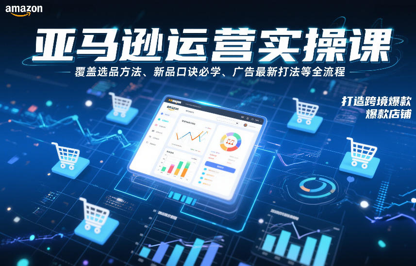 亚马逊运营实操课，覆盖选品方法、新品口诀必学、广告最新打法等全流程，打造跨境爆款店铺（更新6月）-云创网