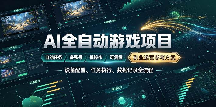 （19365期）AI全自动游戏躺賺副业：日入几百，稳定运行三年的项目！-云创网