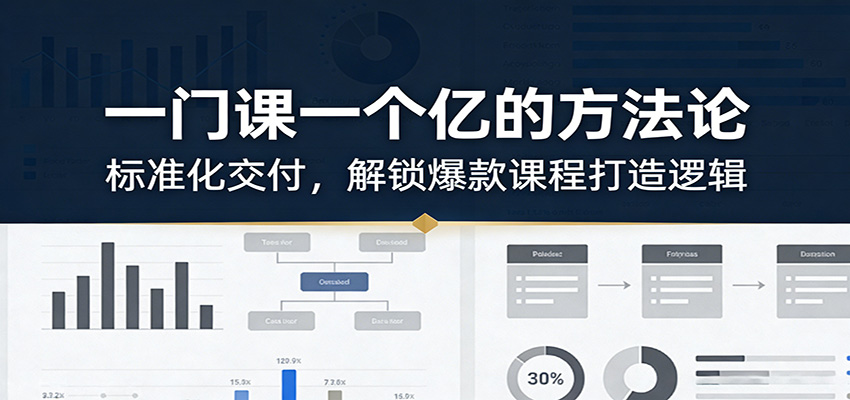 一门课一个亿的方法论：标准化交付，解锁爆款课程打造逻辑-云创网