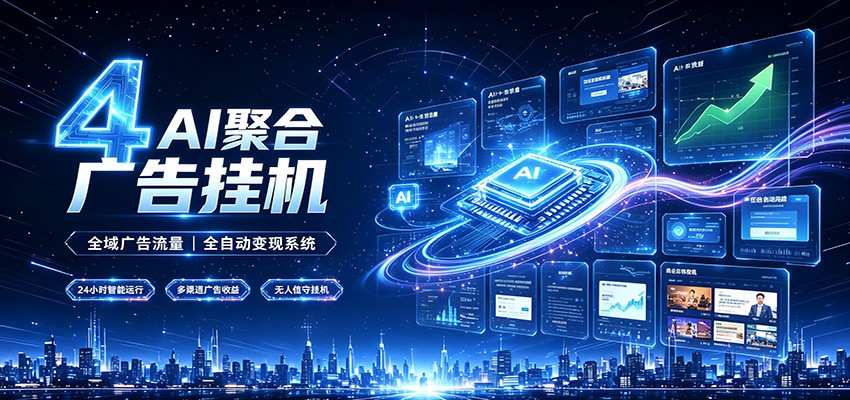 全域广告流量聚合，AI无人挂机稳赚佣金，打造长期稳定被动收入副业-云创网