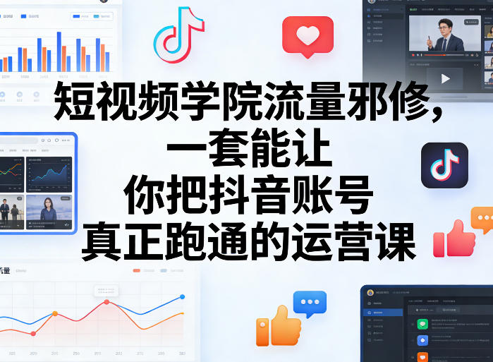 短视频学院流量邪修，一套能让你把抖音账号真正跑通的运营课-云创网