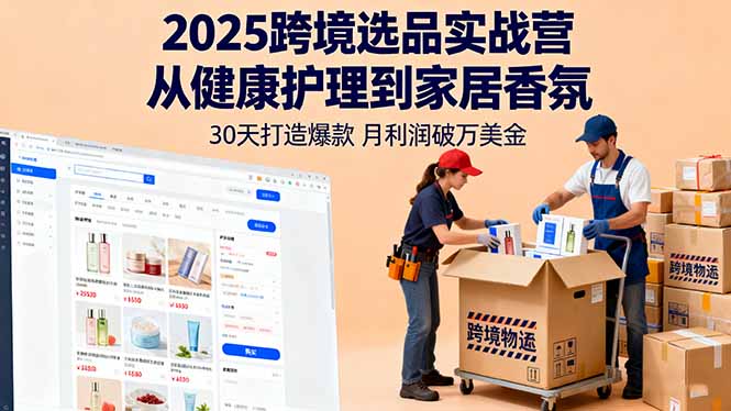 2025跨境选品实战营：从健康护理到家居香氛，30天打造爆款,月利润破万美金-云创网