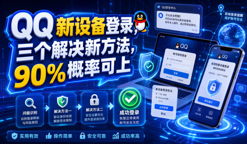 QQ新设备登录，三个解决新方法，90%概率可上-云创网