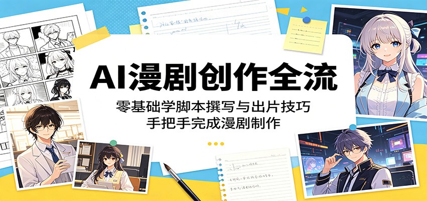 AI漫剧创作全流：零基础学脚本撰写与出片技巧，手把手完成漫剧制作-云创网