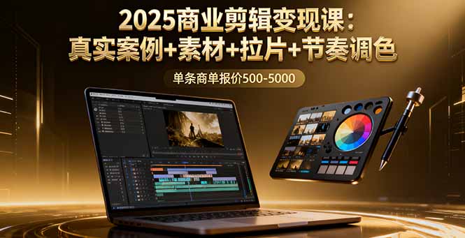 2025商业剪辑变现课：真实案例+素材+拉片+节奏调色，单条商单报价500-5000-云创网